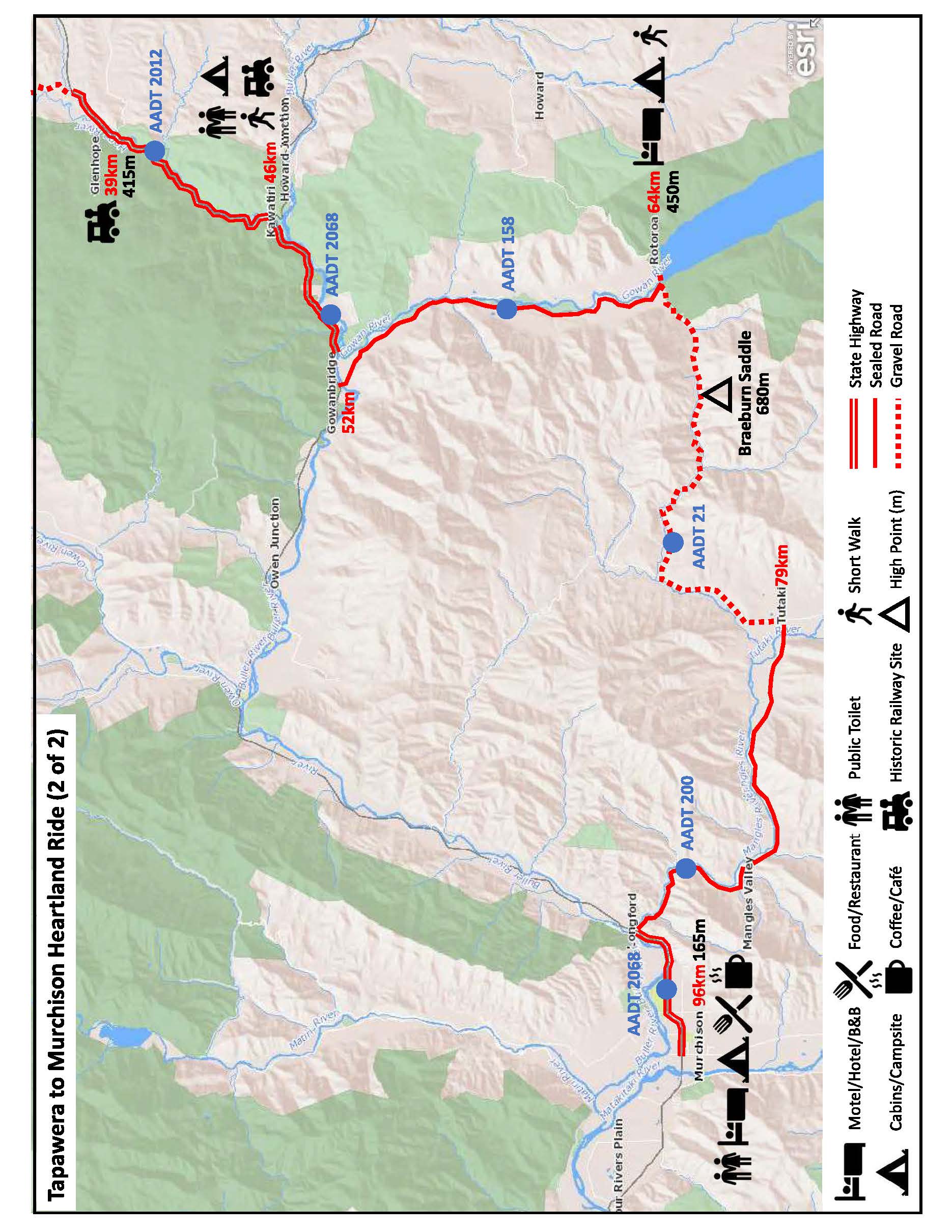 Tapawera to Murchison Heartland Ride Profile Map 2